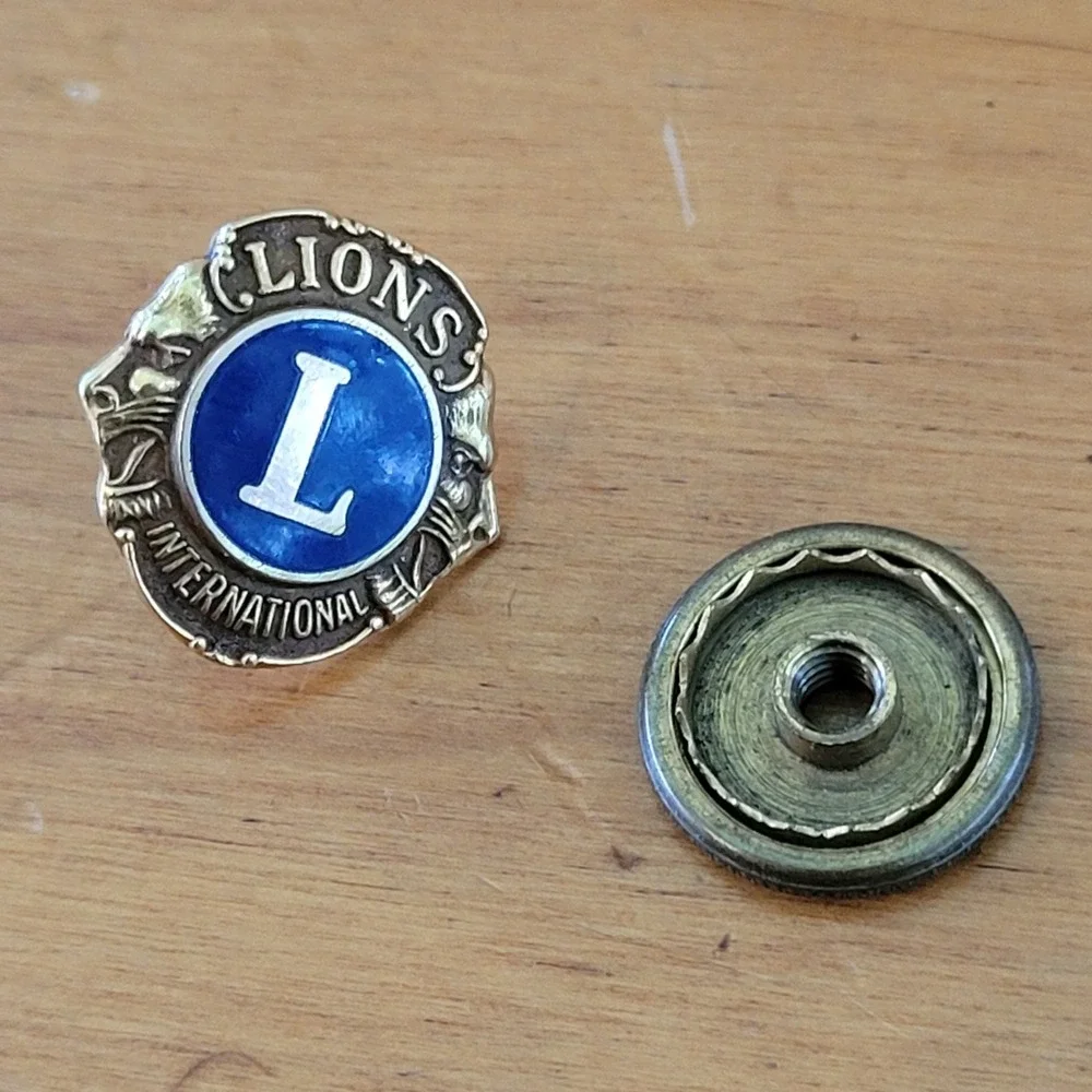 Vintage Lions International Morgan's 1/10 10K GF Screw Back Lapel Pin 2g